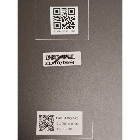 Capac Display Laptop Gaming, Asus, TUF A17 FX706I, FX706IC, FX706II, FX706IU, 90NR0794-R7A010, 13NR0794AM0101, 47NJFLCJN00, gri inchis
