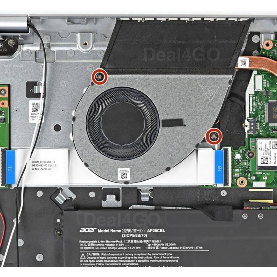 Cooler Laptop, Acer, Aspire 3 A314-42P, 23.KJAN7.001, EG75050S1-1C070-S9A, DC280012US0, 5V, 0.5A