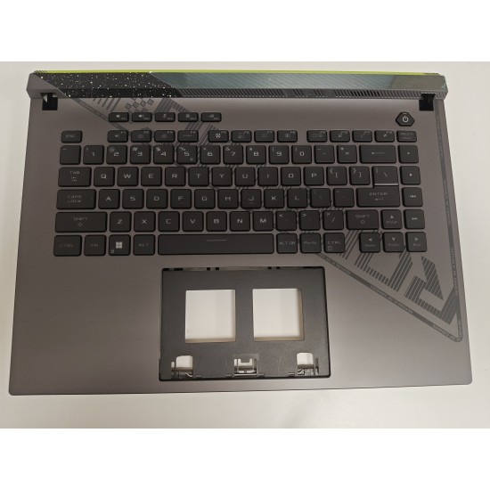 Carcasa superioara cu tastatura palmrest Laptop, Gaming, Asus, ROG Strix G16 G614J, G614JI, G614JIR, G614JU, G614JV, G614JVR, G614JZ, G614JZR, 90NR0D82-R34UI0, 13NR0D82P03011, 6070B2157702, G614JY-2G, iluminata, RGB Per Key, 20 pini, layout US