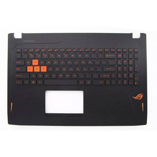 Carcasa superioara cu tastatura palmrest Laptop, Asus, ROG GL502VM-1A, 90NB0DR1-R31UI0, 13NB0DR1AP0101, 13N1-0SA0201, iluminata, neagra, layout US