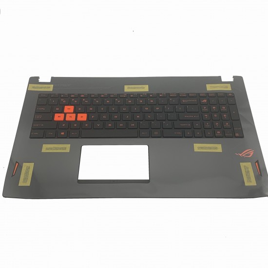 Carcasa superioara cu tastatura palmrest Laptop, Asus, ROG GL502VM-1A, 90NB0DR1-R31UI0, 13NB0DR1AP0101, 13N1-0SA0201, iluminata, neagra, layout US