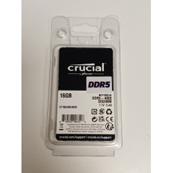 Memorie ram Laptop Crucial 16GB, DDR5, 1Rx8, 4800Mhz, PC5-4800B, CT16G48C40S5, PC5-38400, CL40, 1.1V, Non-ECC, sodimm, 262 pini