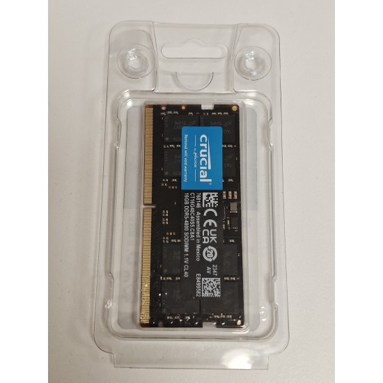 Memorie ram Laptop Crucial 16GB, DDR5, 1Rx8, 4800Mhz, PC5-4800B, CT16G48C40S5, PC5-38400, CL40, 1.1V, Non-ECC, sodimm, 262 pini