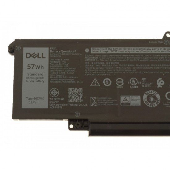 Baterie Laptop, Dell, Latitude 7350, P178G, P178G001, P178G002, 66DWX, 11.4V, 4878mAh, 57Wh