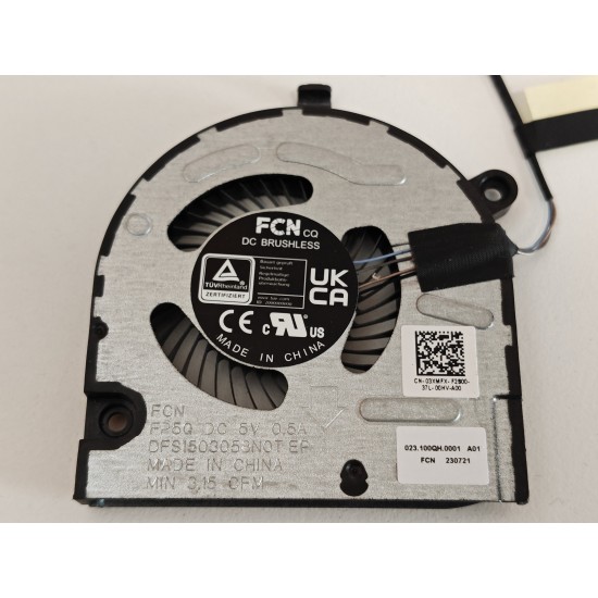 Cooler procesor Laptop, Vostro 5320, P156G, P156G001, 3XMFX, 03XMFX, DFS1503058N0T-FP5Q, 023.100QH.0001, 5V, 0.50A, CPU