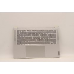 Carcasa superioara cu tastatura palmrest Laptop, Lenovo, Slim 7 ProX 14IAH7 Type 82V1, 5CB1J30300, AM2GQ000900, ET2LQ000210, argintie, layout US