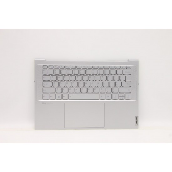 Carcasa superioara cu tastatura palmrest Laptop, Lenovo, Yoga Slim 7 Carbon 14ACN6 Type 82L0, 5CB1D70671, AM28C000100, iluminata, Cloud Grey, layout US