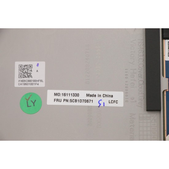 Carcasa superioara cu tastatura palmrest Laptop, Lenovo, Yoga Slim 7 Carbon 14ACN6 Type 82L0, 5CB1D70671, AM28C000100, iluminata, Cloud Grey, layout US