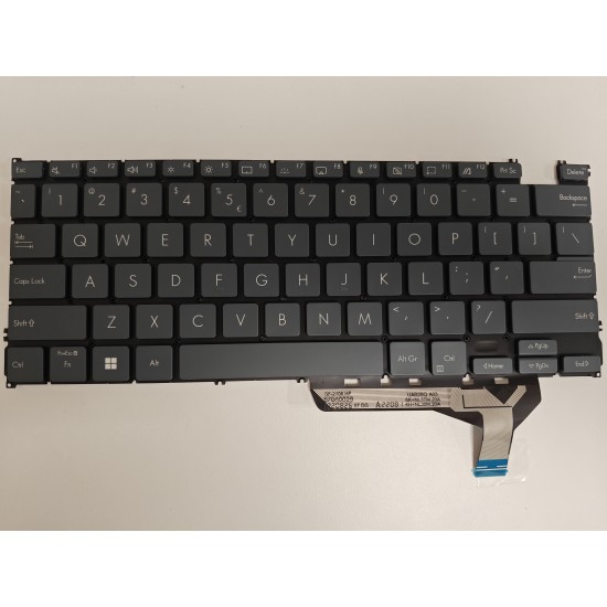 Tastatura Laptop, Asus, ZenBook 14 UX3402V, UX3402VA, UX3402Z, UX3402ZA, iluminata, albastra, layout US