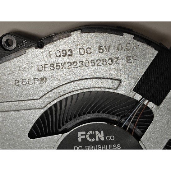 Cooler placa video Laptop, Dell, Inspiron 16 Plus 7630, P125F, P125F004, 40RPX, 040RPX, DFS5K22305283Z-FQ93, 023.100U2.0001, B9008ASHSF2200TN, 023.I00U2.0011, pentru RTX3050/4050, 5V, 0.5A, GPU