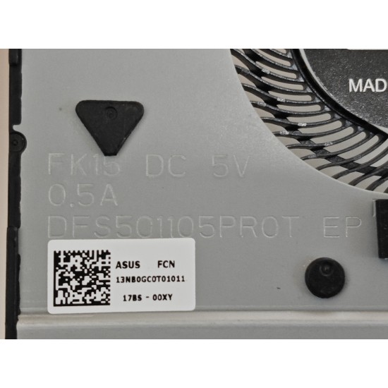 Cooler Laptop, Asus, VivoBool Flip 15 TP510U, TP510UA, TP510UF, TP510UQ, 13NB0GC0T01011, DFS501105PROT-FK15, 5V, 0.5A