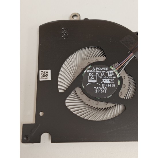 Cooler placa video Laptop, MSI, WS66 11UM, 11UMT, 11UK, 11UKT, MS-16V4, 16V4-G-CW, 16V4-G-CCW, BS5005HS-U4Q, BS5005HS-U3J, 5V, 1A, GPU