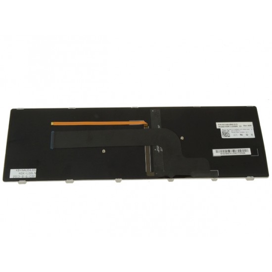 Tastatura Laptop, Dell, Inspiron 15 7537, P36F, P36F001, 87YTJ, 087YTJ, iluminata, argintie, layout US