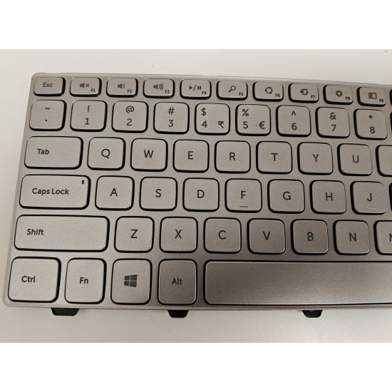 Tastatura Laptop, Dell, Inspiron 15 7537, P36F, P36F001, 87YTJ, 087YTJ, iluminata, argintie, layout US
