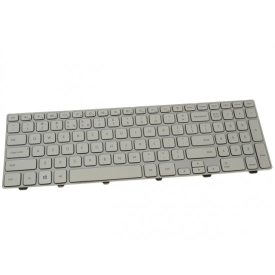 Tastatura Laptop, Dell, Inspiron 15 7537, P36F, P36F001, 87YTJ, 087YTJ, iluminata, argintie, layout US