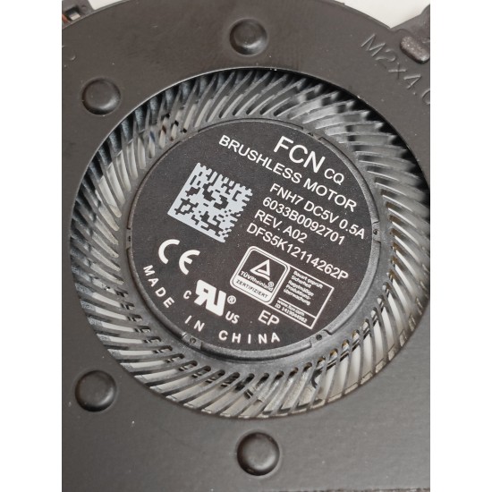 Cooler procesor Laptop, HP, 17-CP, 17Z-CP, M53066-001, M50438-001, 6033B0092701, FNH7, DFS5K12114262P, BAPA0606R5HY009, 6033B0093301, Discret, 5V, 0.5A, CPU