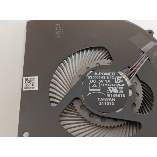 Cooler placa video Laptop Gaming, MSI, GS76 Stealth 11UH, 11UG, 11UE, MS-17M1, BS5005HS-U4Q, 17M1-G-CW-4P, BS5005HS-U3J, 17M1-G-CCW, 0401960, 5V, 0.5A, 1A, GPU