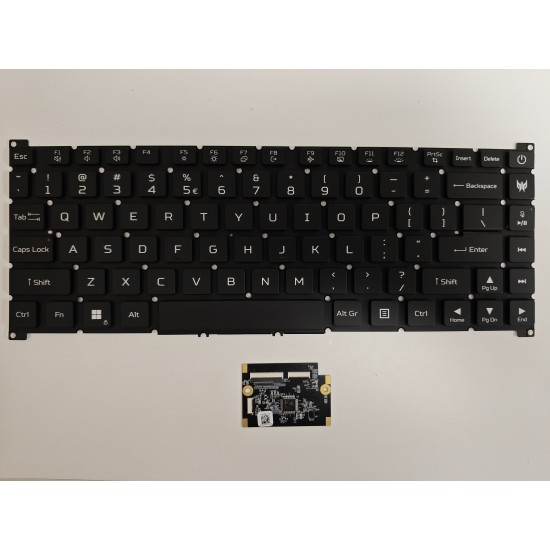 Tastatura Laptop Gaming, Acer, Predator Triton 300SE PT314-51S, N20C8, iluminata, RGB Per Key, neagra, layout US