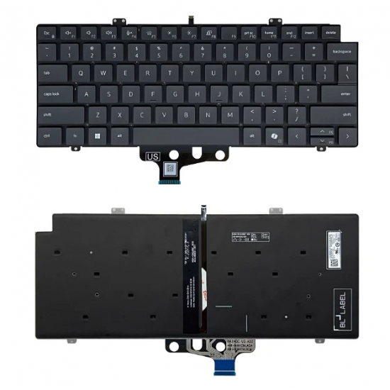 Tastatura Laptop, Dell, Pro Max 14 MC14250, P196G, P196G001, RW20C, 0RW20C, iluminata, gri inchis, layout US