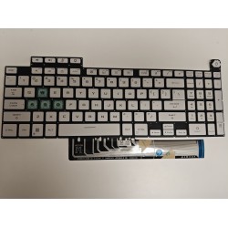 Tastatura Laptop Gaming, Asus, TUF F17 FX707Z, FX707ZC, FX707ZC4, FX707ZE, FX707ZI, FX707ZM, FX707ZR, iluminata, RGB, alba, transparent, layout US