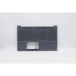 Carcasa superioara cu tastatura palmrest Laptop, Lenovo, IdeaPad Yoga Slim 7-15ITL05 Type 82AC, 5CB1B10126, 4BLS2TALVA0 3A, FALS2020010, iluminata, gri inchis, layout US