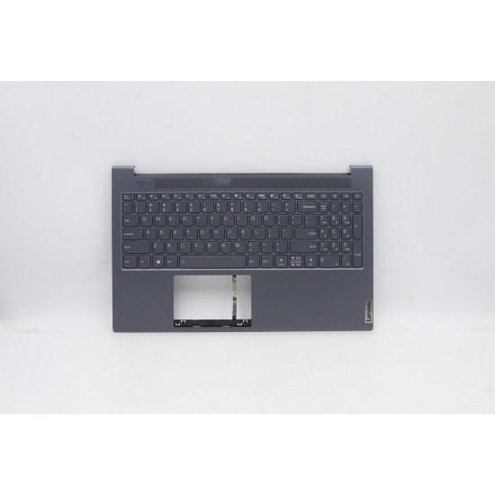 Carcasa superioara cu tastatura palmrest Laptop, Lenovo, IdeaPad Yoga Slim 7-15ITL05 Type 82AC, 5CB1B10126, 4BLS2TALVA0 3A, FALS2020010, iluminata, gri inchis, layout US
