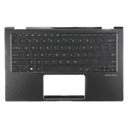Carcasa superioara cu tastatura palmrest Laptop 2-in-1, Asus, Flip 13 Q326F, Q326FA, 90NB0JC1-R31US0, 13N1-68A0711, UX362FA-2G, iluminata, neagra, layout US