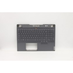 Carcasa superioara cu tastatura palmrest Laptop, Lenovo, Legion S7-15IMH5 Type 82BC, 5CB0Z71970, 5CB0Z71972, 8S1101-07428-8S, iluminata, RGB, 24 pini, gri, layout US