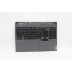 Carcasa superioara cu tastatura palmrest Laptop, Lenovo, Legion 5 Pro 16ARH7H Type 82RG, 5CB1D05368, AP1ZV000800, iluminata, 4 pini, Slate Grey, layout US
