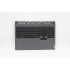 Carcasa superioara cu tastatura palmrest Laptop, Lenovo, Legion 5 Pro 16ACH6H Type 82JQ, 5CB1D05368, AP1ZV000800, iluminata, 4 pini, Slate Grey, layout US