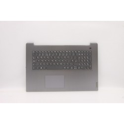 Carcasa superioara cu tastatura palmrest Laptop, Lenovo, IdeaPad 3-17ITL6 Type 82H9, 5CB1B96603, AP21N000500, AM21N000500, fingerprint, Artic Grey, layout UK