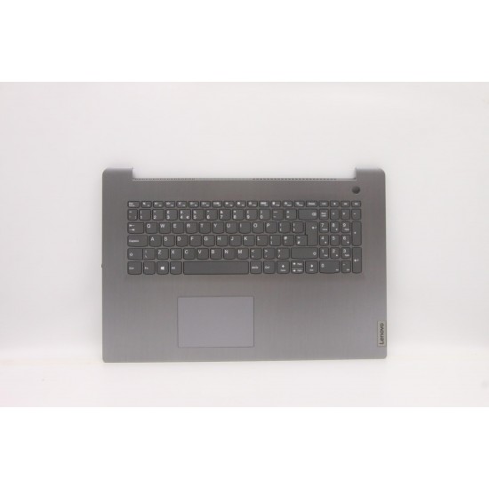 Carcasa superioara cu tastatura palmrest Laptop, Lenovo, IdeaPad 3-17ITL6 Type 82H9, 5CB1B96603, AP21N000500, AM21N000500, fingerprint, Artic Grey, layout UK