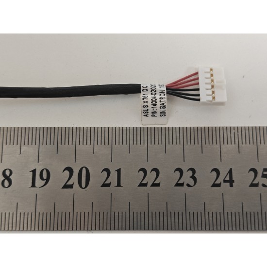 Mufa alimentare Laptop, Asus, X751L, X751LA, X751LAB, X751LAV, X751LB, X751LV, X751LD, X751LDB, X751LDV, X751LK, X751LKB, X751LJ, X751LJC, X751LN, X751LNB, X751LX, 14004-02020100, X751 DC IN CABLE, SINGATRON 160926, 22cm