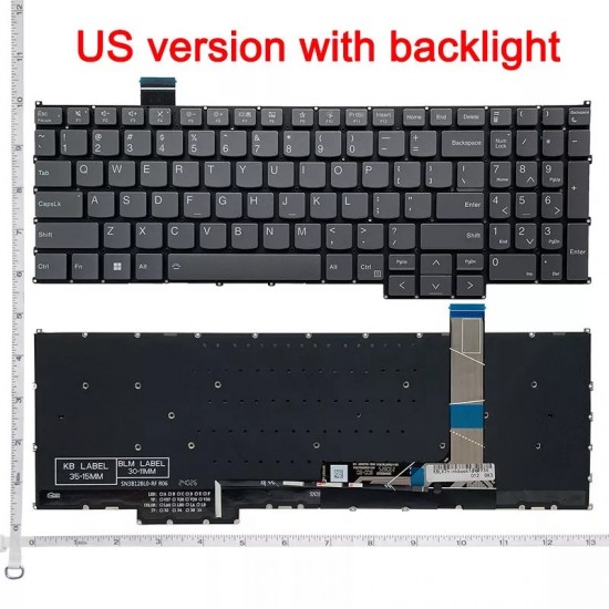 Tastatura Laptop, Lenovo, IdeaPad Pro 5 16IAH10 Type 83JM, iluminata, gri, layout US