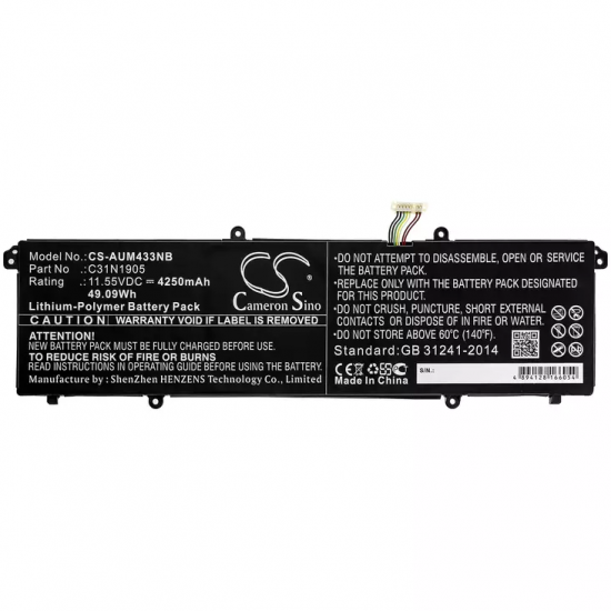 Baterie compatibila Laptop, Asus, VivoBook S14 M433D, M433DA, M433I, M433IA, M433U, M433UA, 0B200-03580000, CS-AUM433NB, C31N1905, 11.55V, 4250mAh, 49.09Wh