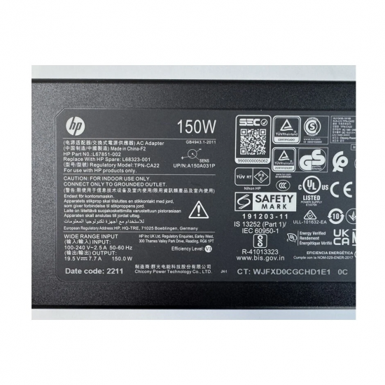 Incarcator Laptop, HP, EliteBook 2530p, 2540p, 775626-002, HSTNN-CA27, A150A11DL, 19.5V, 7.7A, 150W, mufa 7.4x5.0mm