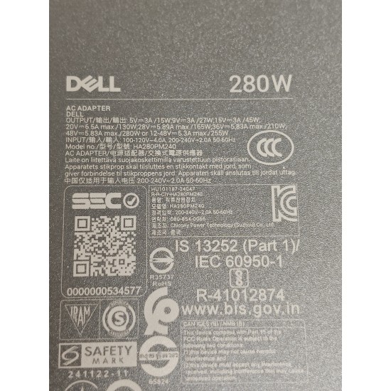 Incarcator Desktop PC Supercomputer, Dell, Pro Max mit GB10, FCM1253, D21U, D21U001, 5CMVV, 05CMVV, HA280PM240, 48V, 58.3A, 280W, USB-C