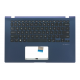 Carcasa superioara cu tastatura palmrest Laptop, Asus, VivoBook 14 S409D, S409DA, 90NB0Q94-R33US0, 13NB0MS4P02024-3, 39XKPTAJN60, FBXKP010010, X409JA-1B, iluminata, albastra, layout US