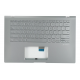 Carcasa superioara cu tastatura palmrest Laptop, Asus, VivoBook 14 A409F, A409FA, A409FJ, 90NB0Q91-R33US0, 13NB0MS1P02013-3, 39XKPTAJN30, FBXKP010010, X409JA-1S, iluminata, argintie, layout US