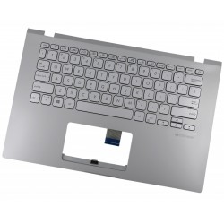 Carcasa superioara cu tastatura palmrest Laptop, Asus, VivoBook 14 X409U, X409UA, X409UB, X409UJ, 90NB0Q91-R33US0, 13NB0MS1P02013-3, 39XKPTAJN30, FBXKP010010, X409JA-1S, iluminata, argintie, layout US