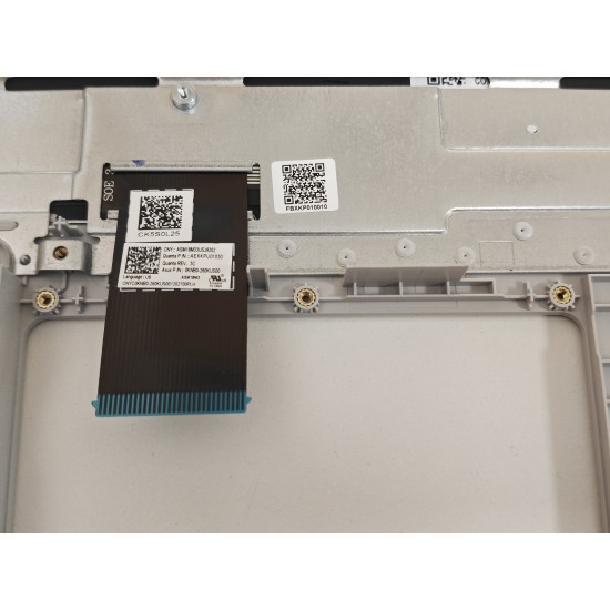 Carcasa superioara cu tastatura palmrest Laptop, Asus, VivoBook 14 A409F, A409FA, A409FJ, 90NB0Q91-R33US0, 13NB0MS1P02013-3, 39XKPTAJN30, FBXKP010010, X409JA-1S, iluminata, argintie, layout US