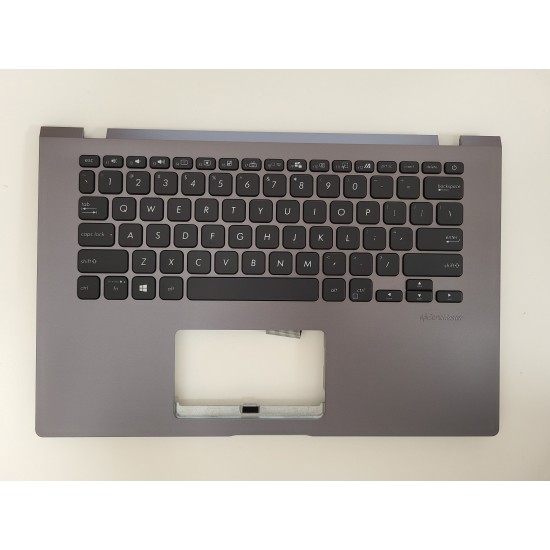 Carcasa superioara cu tastatura palmrest Laptop, Asus, VivoBook 14 E409D, E409DA, 90NB0QA2-R33US0, 13NB0MS2P02014-3, 39XKPTAJN20, 13NB0MS0M01011, X409JB-1G, iluminata, gri, layout US
