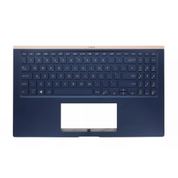 Carcasa superioara cu tastatura palmrest Laptop, Asus, ZenBook 15 UX534F, UX534FA, UX534FAC, UX534FT, UX534FTC, 90NB0NK1-R30UK0, 13NB0NM1P01011-1, 13NB0NM5AM0211, 13N1-9DA0611, UX534FT-2B, 13NB0NMXM05X1X, UX534FT-2B, iluminata, albastra, layout US/UK