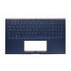 Carcasa superioara cu tastatura palmrest Laptop, Asus, ZenBook 15 UX533FAC, 90NB0NK1-R30UK0, 13NB0NM1P01011-1, 13NB0NM5AM0211, 13N1-9DA0611, UX534FT-2B, 13NB0NMXM05X1X, iluminata, albastra, layout US/UK