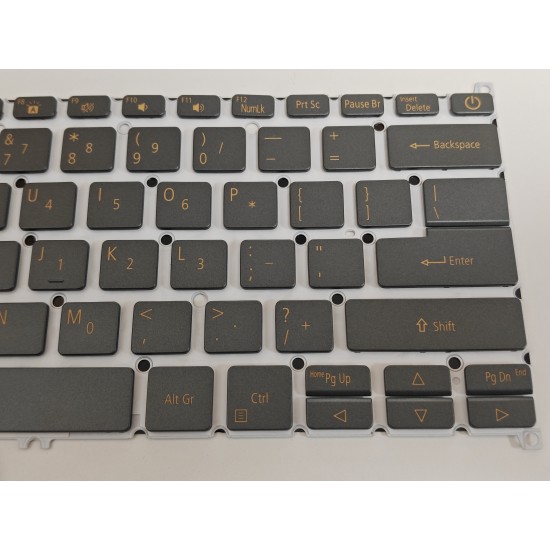 Tastatura Laptop, Acer, Swift 3 SF314-42, N19C4, iluminata, gri cu taste portocalii, layout US