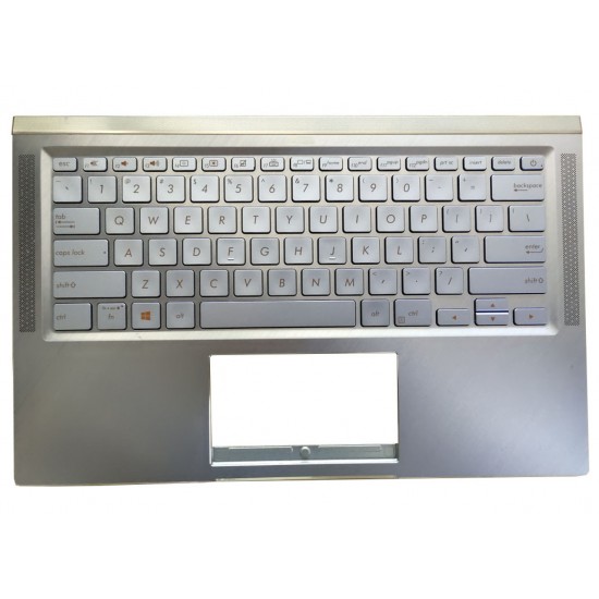 Carcasa superioara cu tastatura palmrest Laptop, Asus, ZenBook 14 BX431F, BX431FA, 90NB0MB1-R30US0, HQ20720607000, UX431FAC-3B, iluminata, albastru deschis, layout US