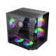 Carcasa Calculator PRO GAMING Alma Black Cube Tower, Compatibila M-ATX/M-ITX, 3x Ventilatoare ARGB, Design Compact, Neagra, pentru PC/Desktop