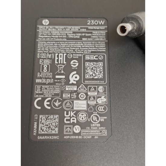 Incarcator Laptop, HP, Zbook Fury 16 G11, HSN-I56C, M41303-001, M85389-003, TPN-DA12, ADP-230HBB, 19.5V, 11.8A, 230W, mufa 4.5x3.0mm