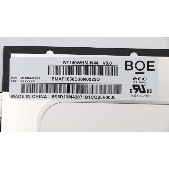 Display compatibil Laptop, BOE, N140BGA-EA4 Rev. C1, N140BGA-EA4 Rev. C5, 14 inch, slim, Rezolutie HD, 1366x768, nanoedge, 315mm latime, non touch, prinderi sus si jos, 30 pini