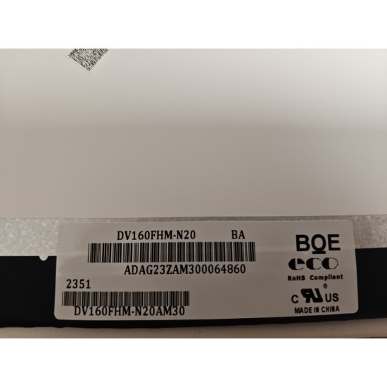 Display compatibil Laptop, BOE, DV160FHM-N10, DV160FHM-N12, DV160FHM-N20, 16 inch, Rezolutie FHD, 1920x1080, non touch, 355mm latime, 60Hz, 30 pini